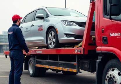 Britannia staff towing a car securely