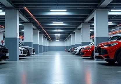 Indoor vehicle storage at Britannia facility in Manchester